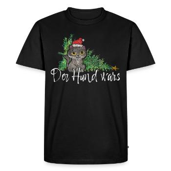 Christmas Grouch Cats Anti Christmas Xmas - Men's Premium Organic T-Shirt - black - Front - Nico (187cm)