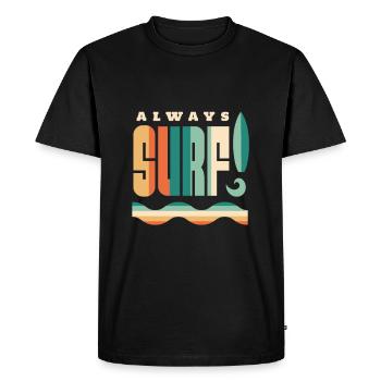 Surfing - always surf! - Men's Premium Organic T-Shirt - black - Front - Nico (187cm)