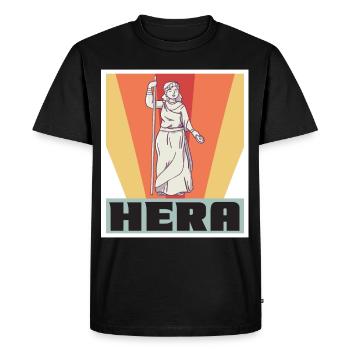 Héra Grèce Dieu Mythologie grecque Anti - T-shirt Premium bio Homme - noir - Devant - Nico (187cm)