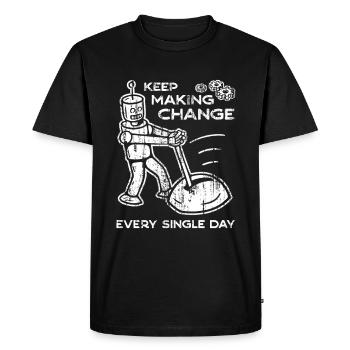 Continuez à faire des changements chaque jour - 4 - T-shirt Premium bio Homme - noir - Devant - Nico (187cm)
