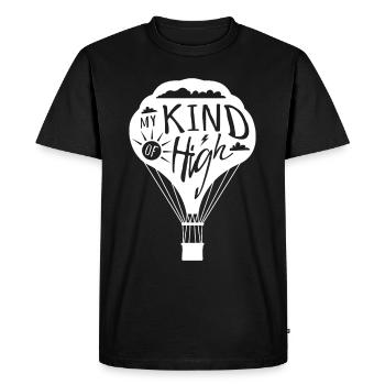 Mon art de la haute montgolfière Thrill Seeker - T-shirt Premium bio Homme - noir - Devant - Nico (187cm)