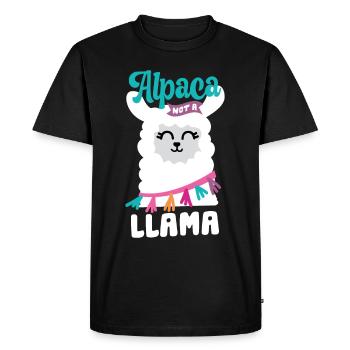 Alpaca is not a - Men's Premium Organic T-Shirt - black - Front - Nico (187cm)