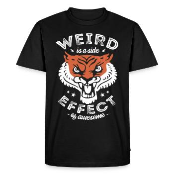 Strange is a side effect of Awesome Tiger - Men's Premium Organic T-Shirt - black - Front - Nico (187cm)