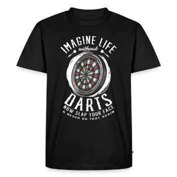Champion de fléchettes Joueur de fléchettes Bullseye - T-shirt Premium bio Homme - noir - Devant - Nico (187cm)