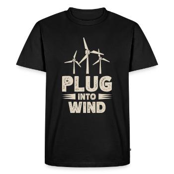 Plug In Wind Windmill Whisperer Renewables - Men's Premium Organic T-Shirt - black - Front - Nico (187cm)