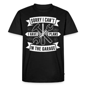 Je ne peux pas J’ai des plans dans le passe-temps garage - T-shirt Premium bio Homme - noir - Devant - Nico (187cm)