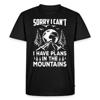 Je ne peux malheureusement pas j’ai des projets en montagne - T-shirt Premium bio Homme - noir - Devant - Nico (187cm)