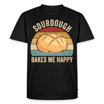 Funny bread baker - Men's Premium Organic T-Shirt - black - Front - Nico (187cm)