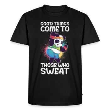 Panda Dance Retro Cute Pandas Animal Lovers Funny - Men's Premium Organic T-Shirt - black - Front - Nico (187cm)