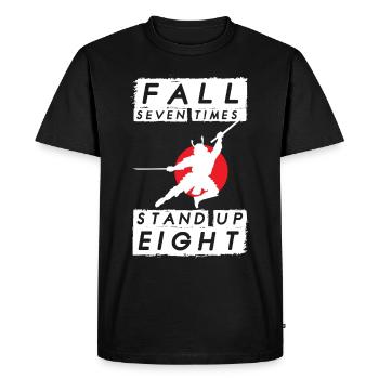 Katana Samurai Quote Japanese Warrior Ninja Jap - Men's Premium Organic T-Shirt - black - Front - Nico (187cm)