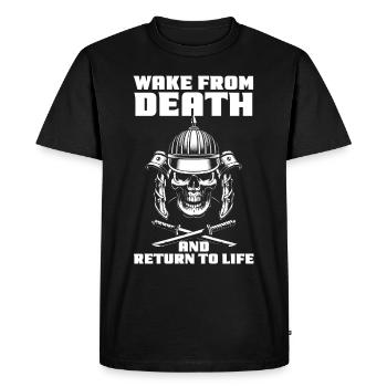 Skull Samurai Japanese warrior Katana Schwe - Men's Premium Organic T-Shirt - black - Front - Nico (187cm)