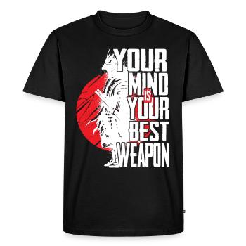 Samouraï Guerriers Japonais Ninja Épée Katana - T-shirt Premium bio Homme - noir - Devant - Nico (187cm)