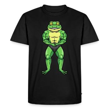 Frog Fitness Gym Motivation - T-shirt Premium bio Homme - noir - Devant - Nico (187cm)