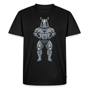 Rhino Fitness Gym Motivation - T-shirt Premium bio Homme - noir - Devant - Nico (187cm)