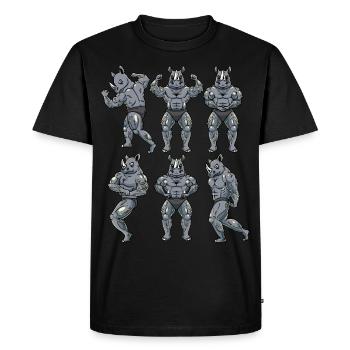 Nashorn Fitness Fitnessstudio Motivation - Männer Premium Bio T-Shirt - Schwarz - Vorne - Nico (187cm)