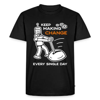 Continuez à faire des changements chaque jour - 6 - T-shirt Premium bio Homme - noir - Devant - Nico (187cm)
