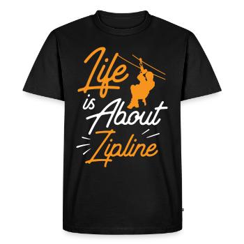 Life consists of ziplines Sport Ziplining - Men's Premium Organic T-Shirt - black - Front - Nico (187cm)