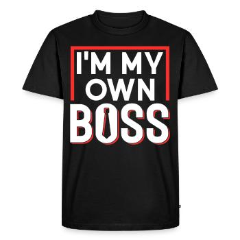 Je suis mon propre patron Fondateur entrepreneur PDG - T-shirt Premium bio Homme - noir - Devant - Nico (187cm)