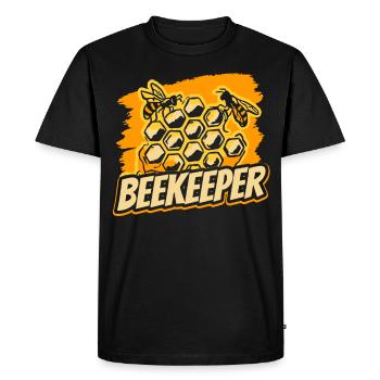 Apiculture Apiculture Apiculteurs Abeilles mellifères - T-shirt Premium bio Homme - noir - Devant - Nico (187cm)