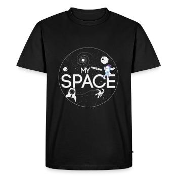 My Space Universe Astronaut Cosmonaut Galaxy Sun - Men's Premium Organic T-Shirt - black - Front - Nico (187cm)