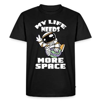 More Space Astronaut Funny Universe Cosmonaut - Men's Premium Organic T-Shirt - black - Front - Nico (187cm)