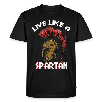 Spartan Warrior Sparta Casque Gladiator Antique Gr - T-shirt Premium bio Homme - noir - Devant - Nico (187cm)