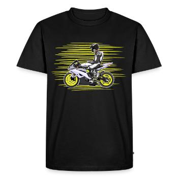 Moto Lifestyle / Moto / Moto motard - T-shirt Premium bio Homme - noir - Devant - Nico (187cm)