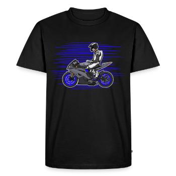 Moto Lifestyle / Moto / Moto motard - T-shirt Premium bio Homme - noir - Devant - Nico (187cm)
