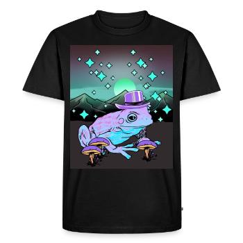 Nature Moon Wilderness Stars Magic Frog Amphibian - Men's Premium Organic T-Shirt - black - Front - Nico (187cm)