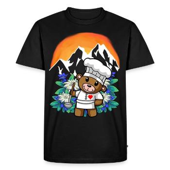 Autriche Cuisine gastronomique Chef amateur Chef nounours - T-shirt Premium bio Homme - noir - Devant - Nico (187cm)