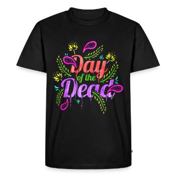 Logo avec épis de grain pour le jour des morts - T-shirt Premium bio Homme - noir - Devant - Nico (187cm)