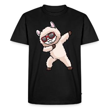 Alpaga dansant avec des lunettes de soleil danseur de danse - T-shirt Premium bio Homme - noir - Devant - Nico (187cm)