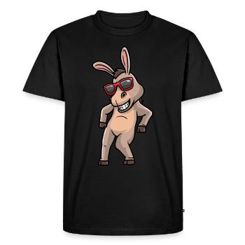 Danses de l’âne avec des lunettes de soleil Danseuse de danse - T-shirt Premium bio Homme - noir - Devant - Nico (187cm)