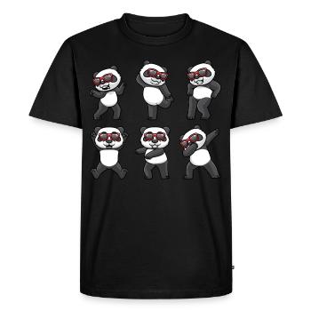 Panda Dancing With Sunglasses Bear Dance Dancer - Men's Premium Organic T-Shirt - black - Front - Nico (187cm)