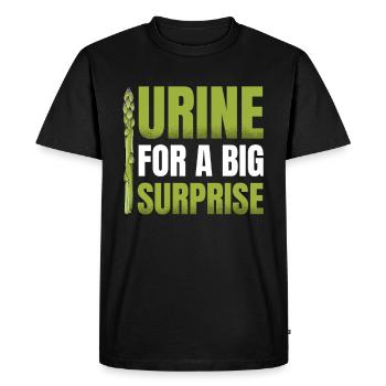 Urine for a big surprise vegetable vegans - Men's Premium Organic T-Shirt - black - Front - Nico (187cm)