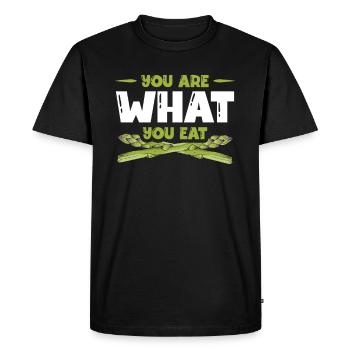 Vous êtes ce que vous mangez des asperges végétaliennes végétaliennes à base de plantes - T-shirt Premium bio Homme - noir - Devant - Nico (187cm)