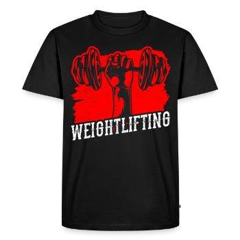 Weightlifting Fitness Workout Weightlifting Gym - Men's Premium Organic T-Shirt - black - Front - Nico (187cm)