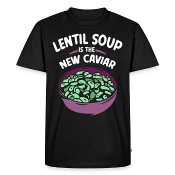 La soupe aux lentilles est la nouvelle caviar de lentilles - T-shirt Premium bio Homme - noir - Devant - Nico (187cm)