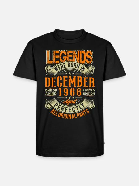 1966 December Birthday Legend - Men's Premium Organic T-Shirt - black