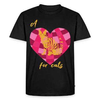 Bengal Cat Heart for Cats Kitten Cat Cat - Men's Premium Organic T-Shirt - black - Front - Nico (187cm)