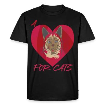 Cœur de chat Chaton mignon Amour Chats et chatons - T-shirt Premium bio Homme - noir - Devant - Nico (187cm)