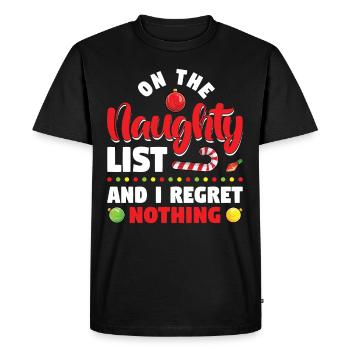 Sur la liste des vilains et je n’ai aucun regret - T-shirt Premium bio Homme - noir - Devant - Nico (187cm)