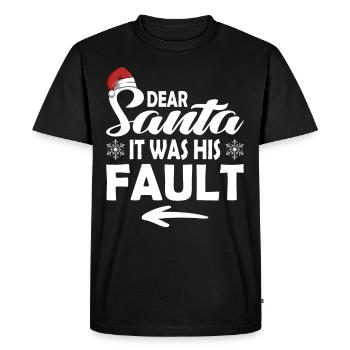 Dear Santa Claus, it was his fault - Men's Premium Organic T-Shirt - black - Front - Nico (187cm)