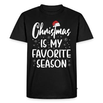 Noël est ma saison préférée - T-shirt Premium bio Homme - noir - Devant - Nico (187cm)