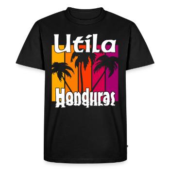 Utila Honduras - Männer Premium Bio T-Shirt - Schwarz - Vorne - Nico (187cm)