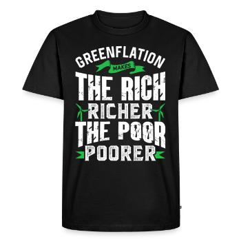 Greenflation riche riche et pauvre pauvre vert plus pauvre - T-shirt Premium bio Homme - noir - Devant - Nico (187cm)