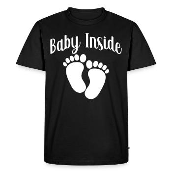 Baby Inside Pregnant Baby Inside Announcement - Men's Premium Organic T-Shirt - black - Front - Nico (187cm)
