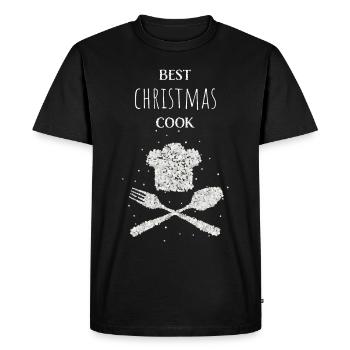 Chef de cuisine de Noël - T-shirt Premium bio Homme - noir - Devant - Nico (187cm)