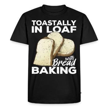 Funny bread baker - Men's Premium Organic T-Shirt - black - Front - Nico (187cm)