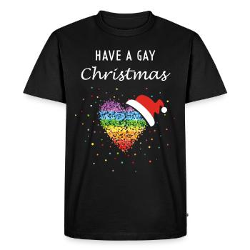 Gay Christmas Santa Hat Christmas Party Gay - T-shirt Premium bio Homme - noir - Devant - Nico (187cm)